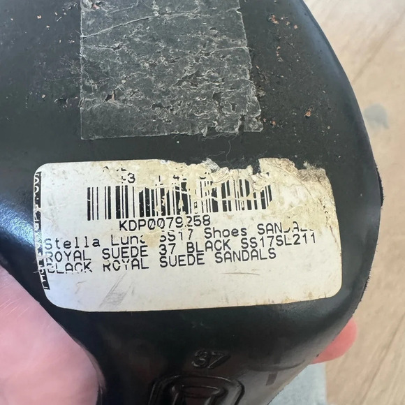 Stunning Stella Luna suede black heals with gold hardware size 7 - Picture 5 of 7